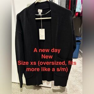 A New Day Classic Black Open Front Cardigan